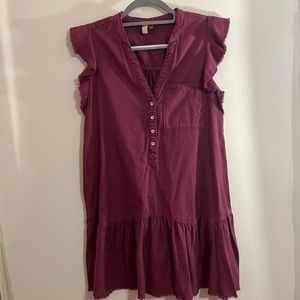 Anthropologie Pilcro flounced tunic mini dress